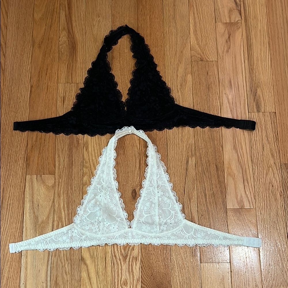 Amazon Black and White Lace Bralette Set